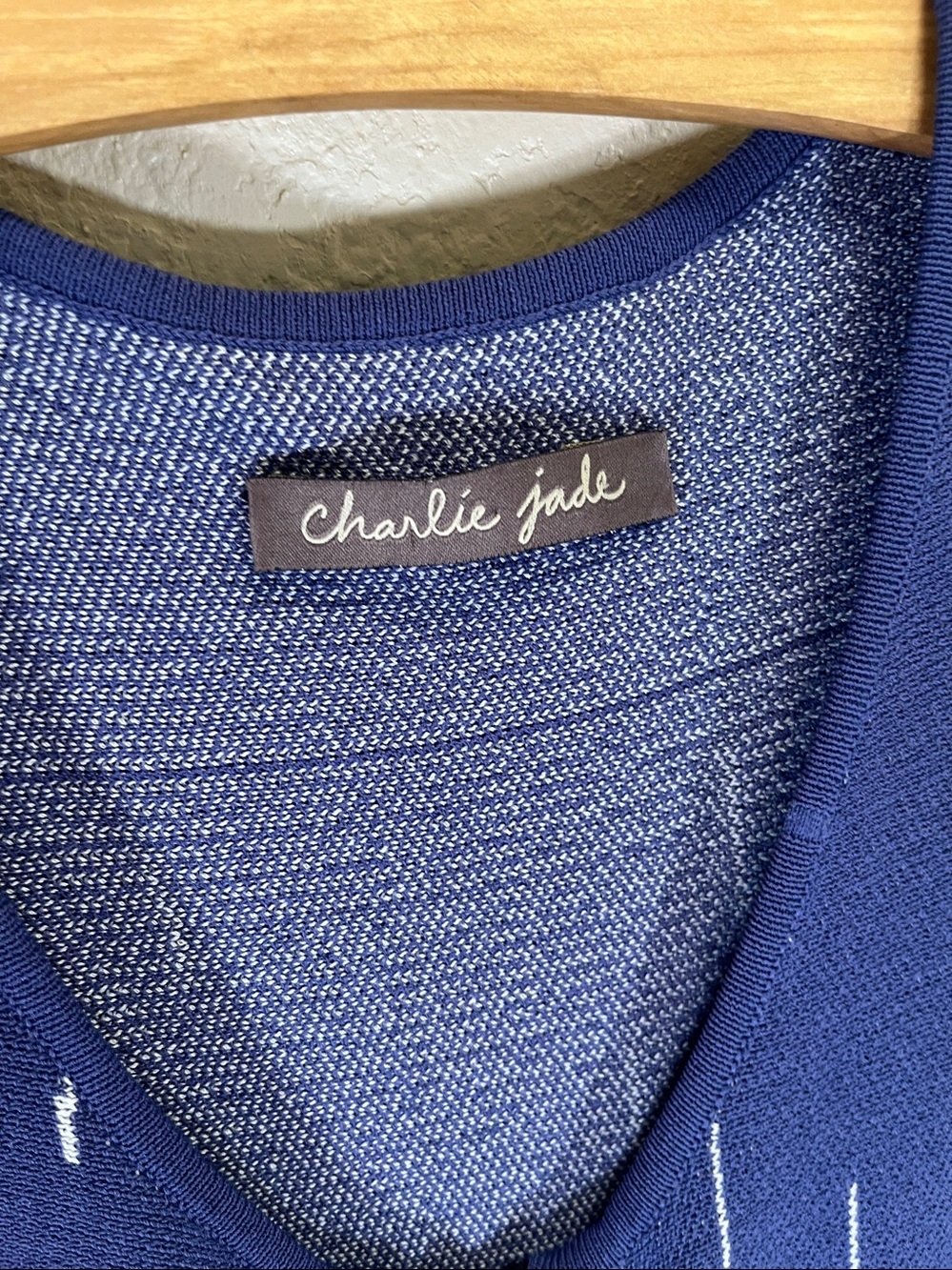 Anthropologie charlie jade Royal Blue & White Zip-Front Knit Dress size XS? - Picture 2 of 4